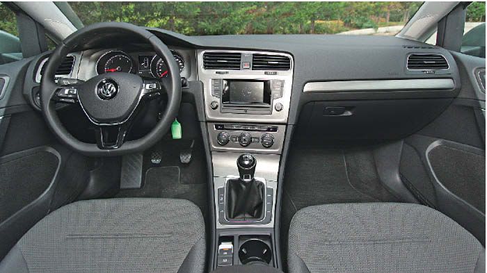 Καλό σε ποιότητα είναι το εσωτερικό του VW Golf, ενώ η εργονομία δεν προβληματίζει.